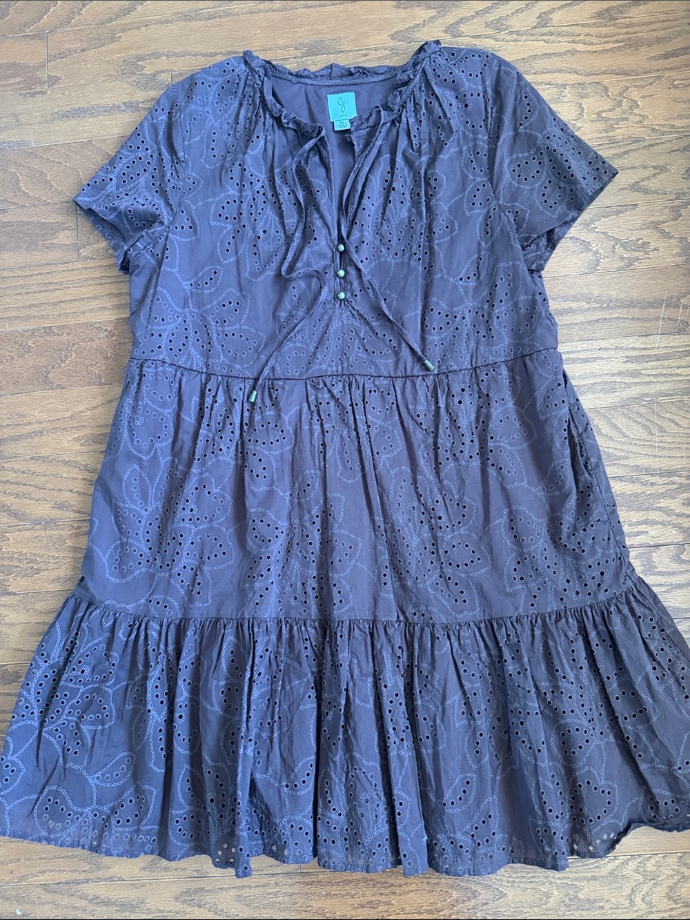 Joie embroidered eyelet tiered dress